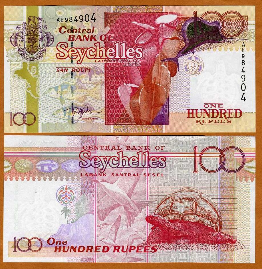 Seychelles UNC P-40 100 rupees Gold Foil 2001 ND